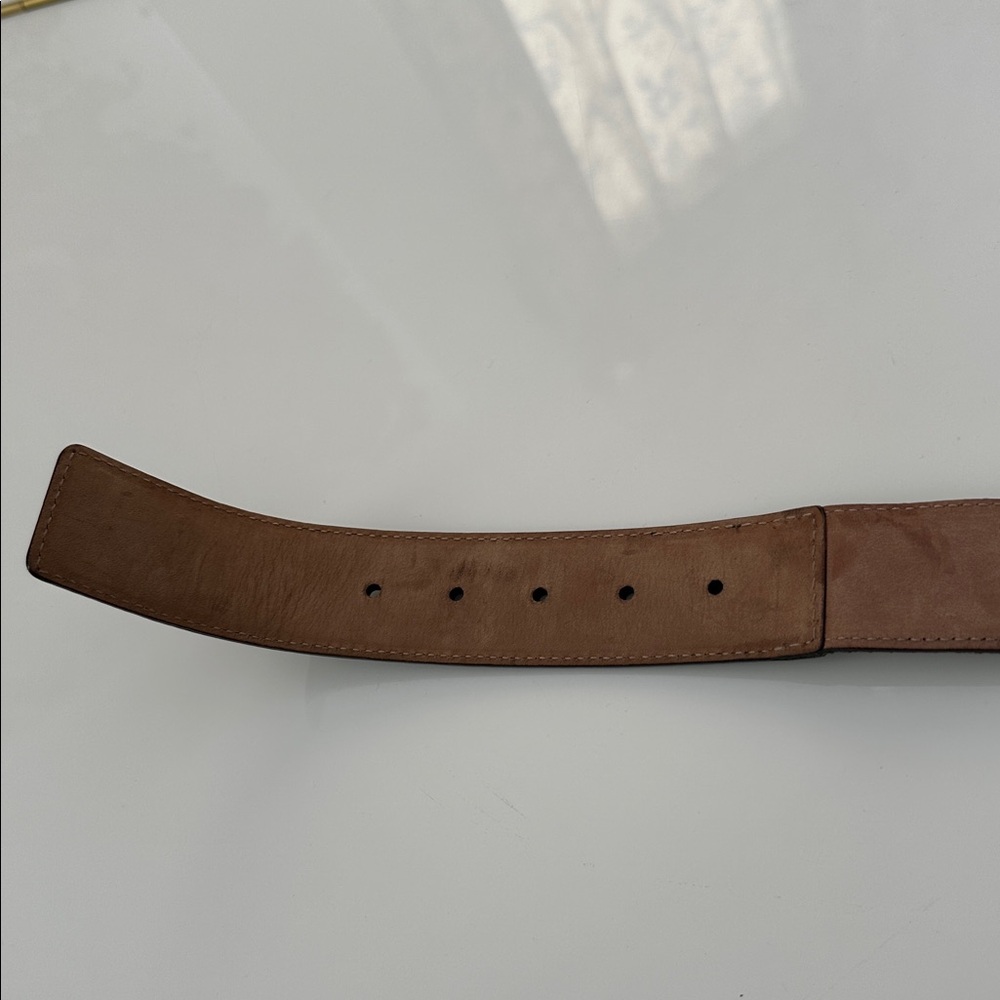 Authentic Gucci Green Canvas & Leather Belt with  Silver GG Buckle - Picture 7 of 11